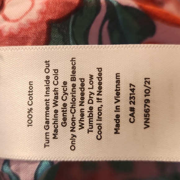 Talbots Button Front Shirt 1X Plus Floral Cotton Lightweight ASO Sweet Magnolias - Picture 8 of 9